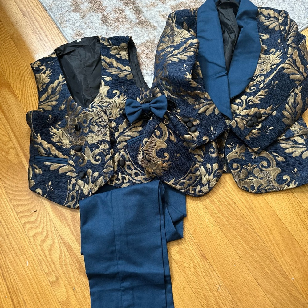 Elegant Navy and Gold boys  Suit Set